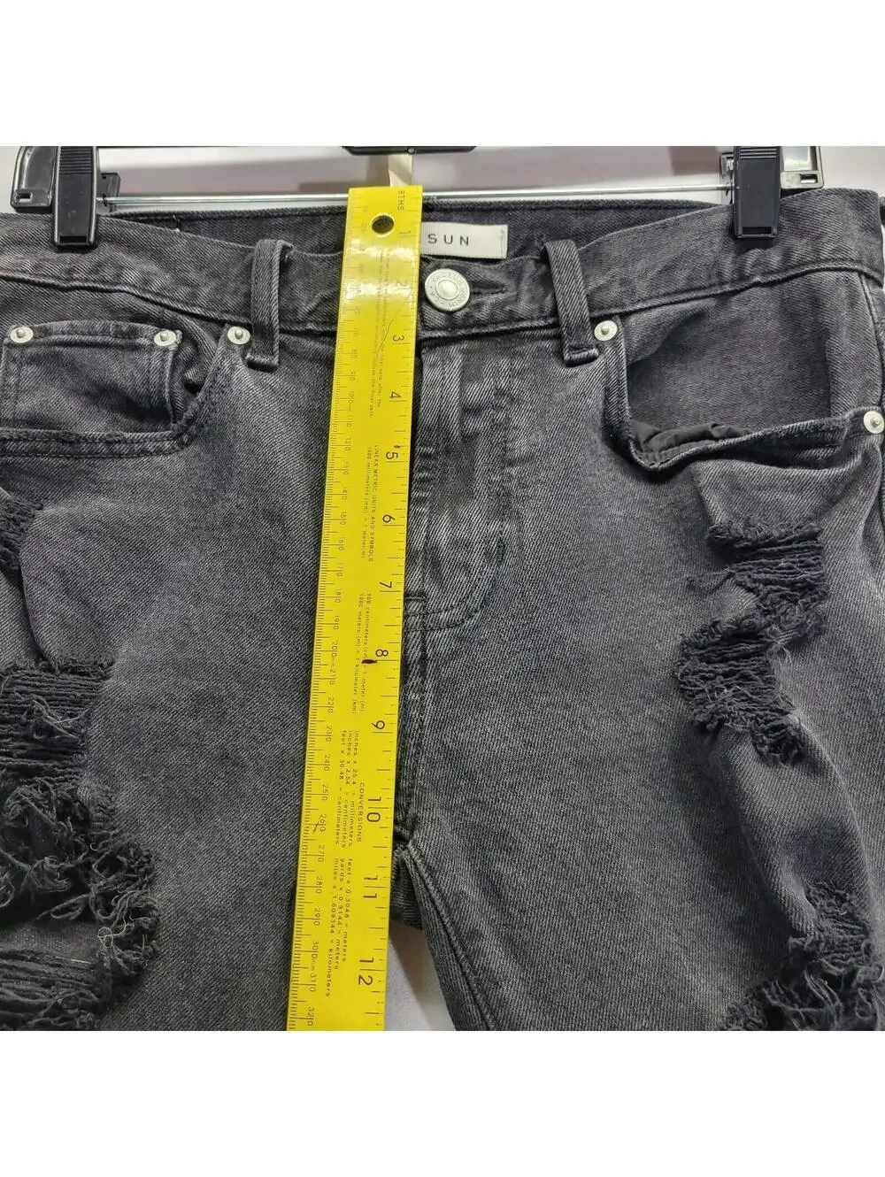 PacSun Jeans Men's 30x30 Black Dark Wash Stacked Distroyed Skinny Jeans